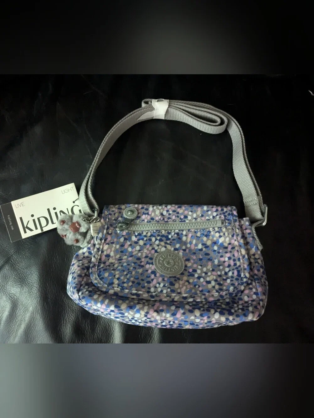 Kipling Sabian Crossbody Purse Sabian Spotted Stream Nwt Peyton The Monkey Too